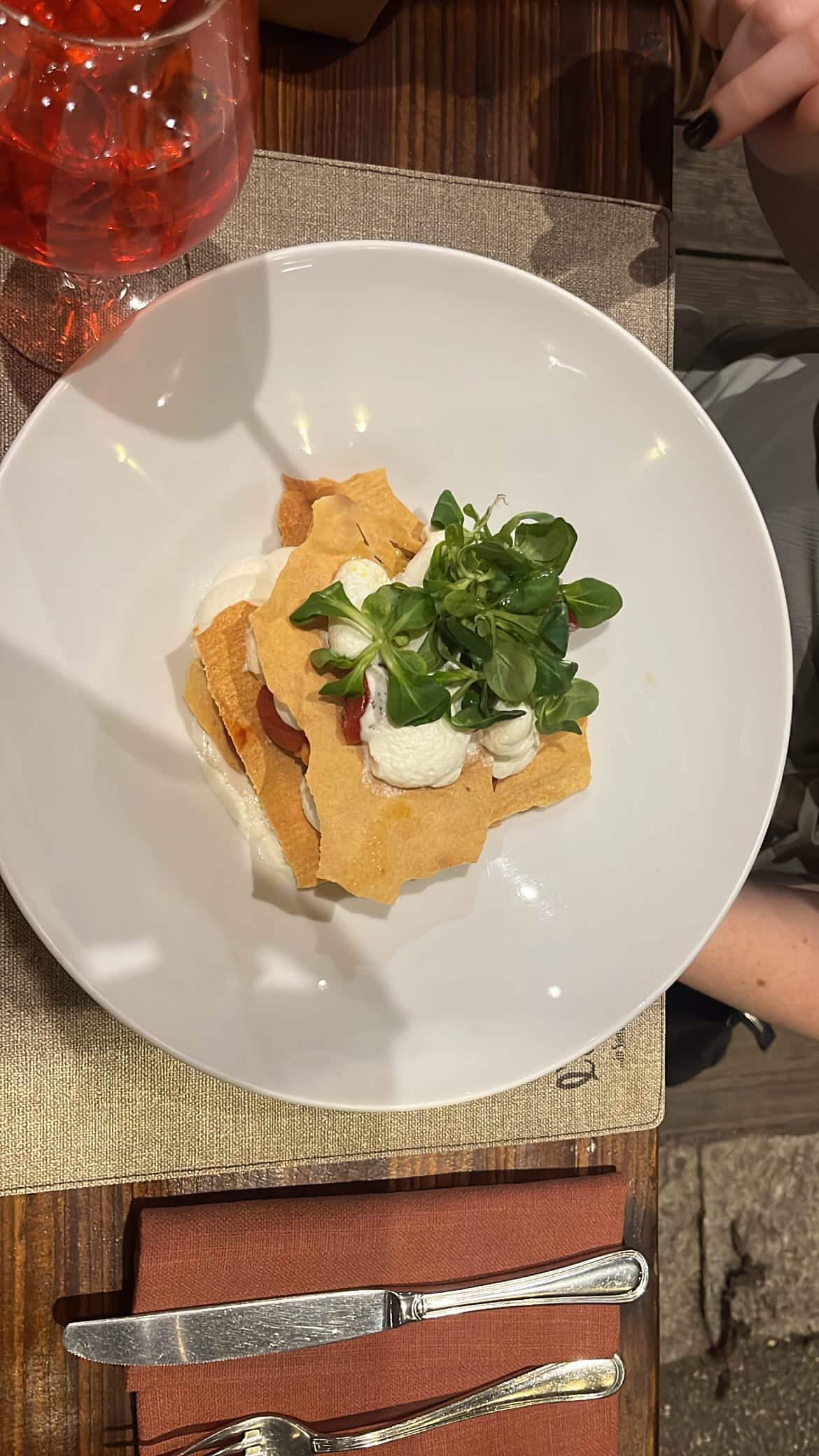 Deconstructed Caprese at L’Ortone