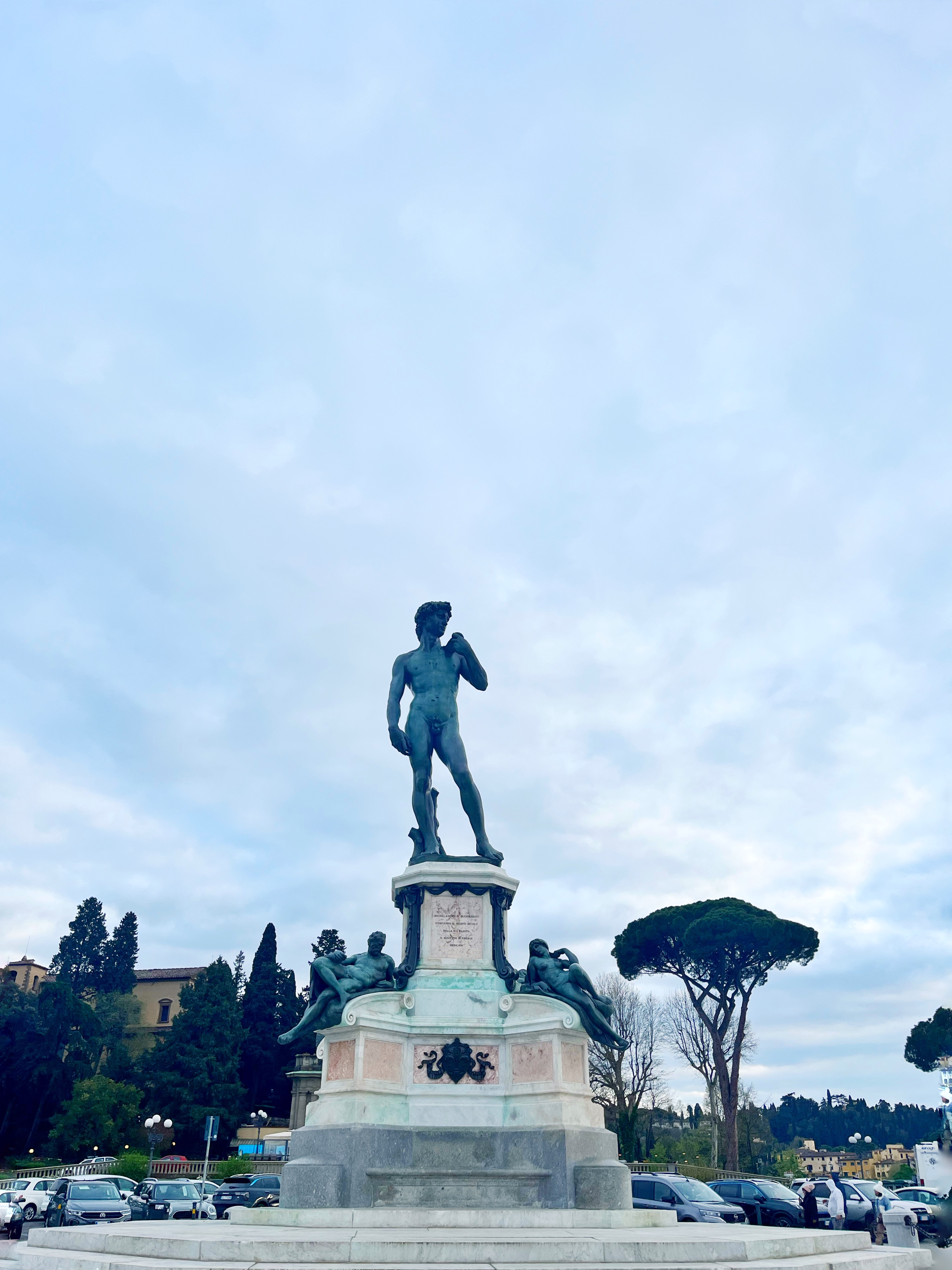 The statue of Michelangelo at the Piazzale Michelangelo