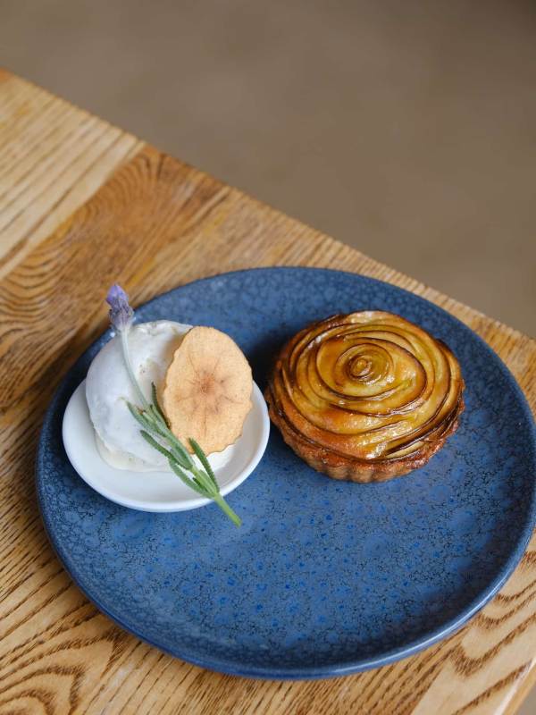 Apple frangipan tartlet from the farm's cafe