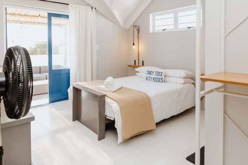 Seaside inspired bedroom for the pet friendly self catering accommodation western cape