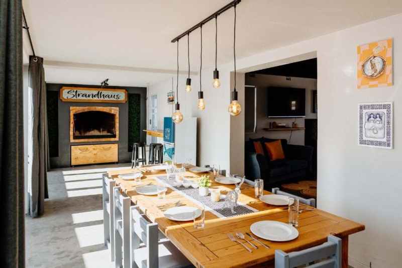 Indoor braai area and dining table